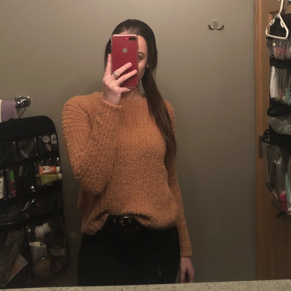 Dark Yellow Fuzzy Forever 21 Sweater